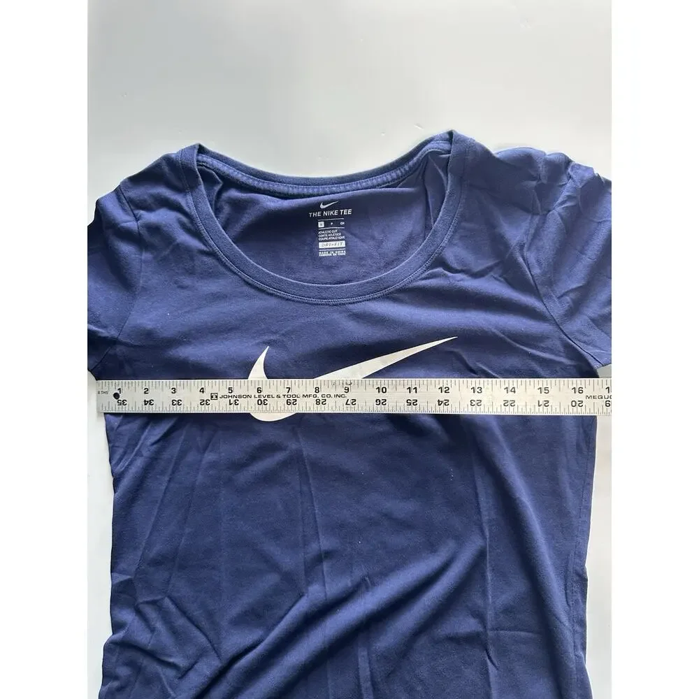 Nike The Nike Tee Womens S Navy Blue Swoosh Short Sleeve T-Shirt